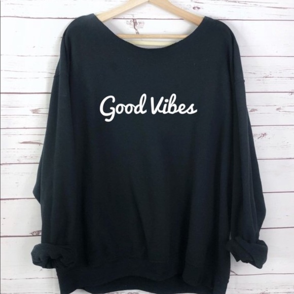 Sweaters - NEW Good Vibes Slouchy Sweater, Womens Top